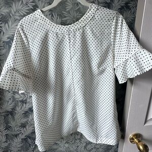 Banana Republic Black and White Polka Dot Blouse
